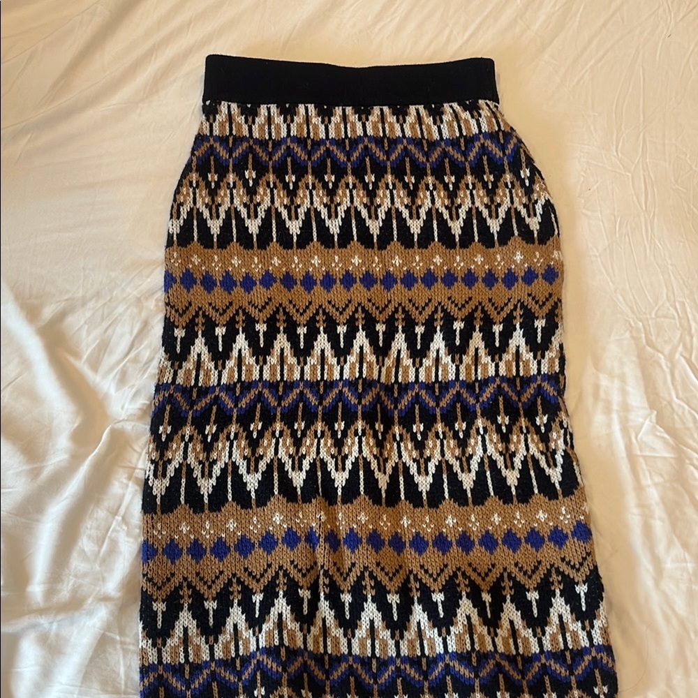 Anthropologie Black and White Ribbed Pencil Skirt